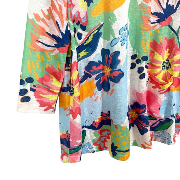 Shana Sz Large Floral Tropical Wearable Art to Wear Summer Blouse Shirt Top - Picture 4 of 10